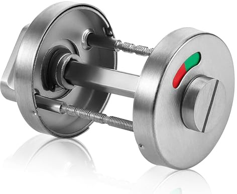 Juego de rosetas de acero inoxidable para puerta de inodoro, con indicador rojo y verde