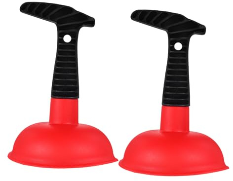 UTHCLO 2 Pezzi Sturalavandini Piccolo con Manico Ergonomico in Gomma per Bagno e Cucina Ventosa Potente per Lavelli e Scarichi Facile da Pulire e Usare