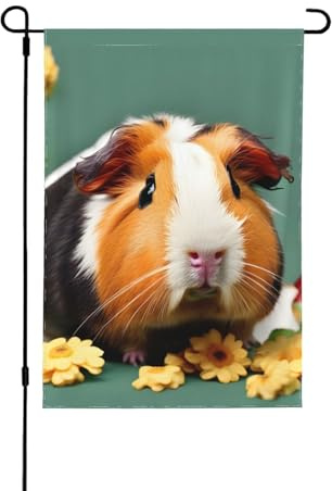 Drapeaux de jardin saisonniers en forme de cochon d'Inde pour l'extérieur, durable double face pour décoration de vacances
