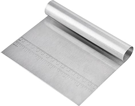 Aoresac Raspador de Masa de Acero Inoxidable, Herramienta de Repostería para Decoración de Pasteles para Cortar Pasta, Mover Masa y Untar Cremas, 15 X 12 Cm, 125 G