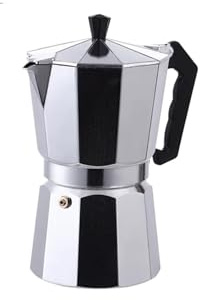 600ml Aluminum Moka Coffee Pot, Octagonal Stovetop Espresso Maker for Gas Induction Camping – Portable Latte Percolator Tea Kettle(600ML)