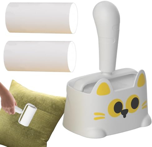 Vhjlfig Rodillo de pelusa reutilizable, limpiador reutilizable fácil de rasgar, removedor de pelo pegajoso, rodillo de pelusa de mascotas, para gatos, perros, animales, sofá, alfombra, ropa, cama