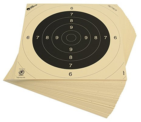 OpTacs 250 Stück Pistolen-/ Kleinkaliberscheiben 26 x 26 cm Schießscheiben Pistolenziel Präzisionsscheiben BDS ISFF Wettkampfscheiben 26x26-250er Pack