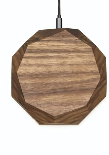 Kabelloses Ladegerät QI aus Holz - Drahtloses schnelles QI induktive Ladestation -10W - kompatibel mit iPhone XS Max, X(s), Xr, 8 (Plus), Samsung Galaxy S10 (Plus), S10e, S9 (Plus), S8, S9