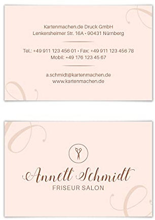 1000 x Visitenkarten individuell Business Karten 300g/qm 85 x 55 mm - Friseur