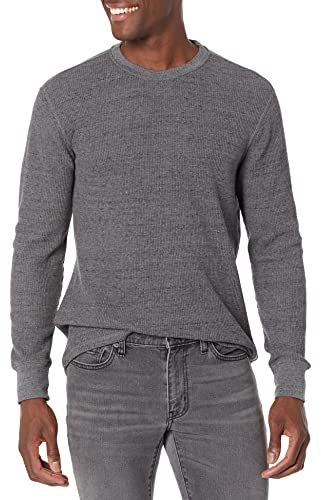 Amazon Essentials Men's Regular-Fit Long-Sleeve Waffle Shirt, Charcoal, L