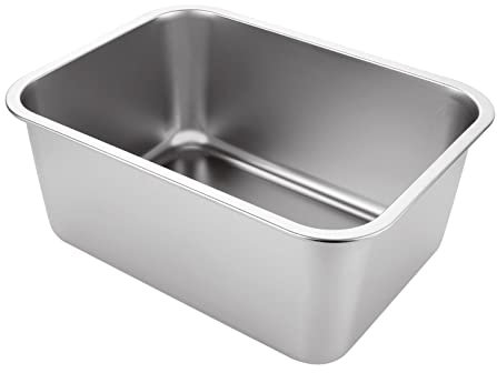 ASelected Cuenco para lavar, de acero inoxidable 304, rectangular, grande, 10 litros, para lavabo, para mezclar, sin plástico, 33 x 24 x 15 cm