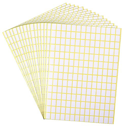 2940 Stück mattweiße Klebeetiketten Aufkleber, kleine leere Etiketten, abnehmbare klebrige Preisschilder, Aufkleber für Gläser, Boxen, Aktenordner, Umschläge, Schule, Büro, Küche (13 x 9 mm)