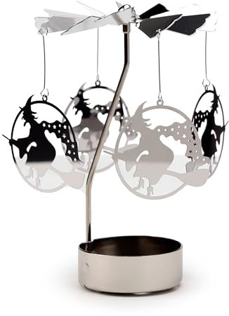 Puckator Portacandele girevole a forma di giostra, accessori per il soggiorno, a tema strega, decorazione per la casa