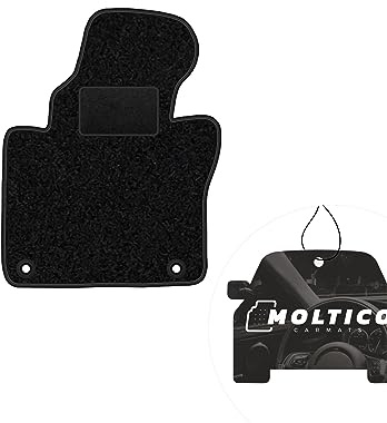 moto-MOLTICO Fahrer Fußmatte Auto Velours Fahrerseite Autoteppiche Schwarz Fahrermatte 1-teilig passend für VW Touran 2003-2015