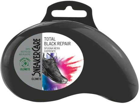 Sneaker Care by Calzanetto, Spugna Nera riparatore Sneaker, Trattamento Coprente Graffi e Macchie, Kit di Pulizia per Scarpe Unisex-Adulto, Nero, Taglia Unica