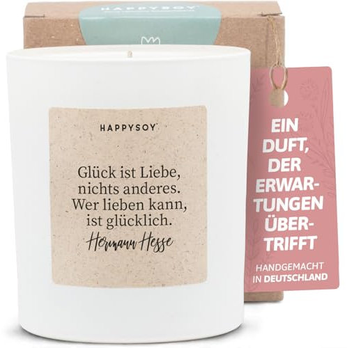 Geschenke zur Hochzeit - Duftkerze mit Spruch - Hochzeitsgeschenk, Hochzeitskerze, Kreatives Geschenk, Liebe - Handgemachte Kerze - Sojawachs - Weiß