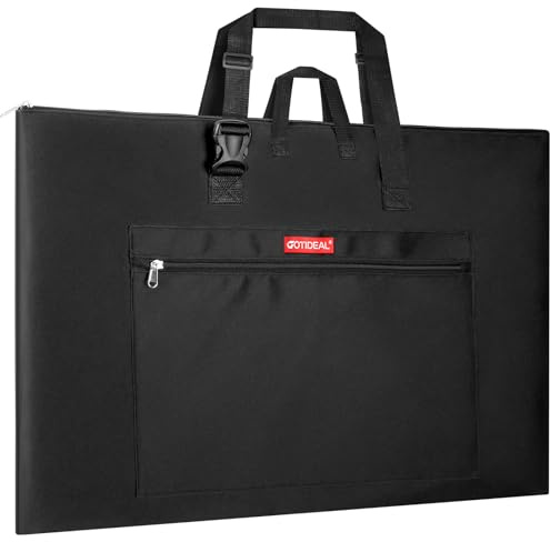 GOTIDEAL Große Kunst-Portfolio-Tasche, 91,4 x 121,9 cm, wasserdicht, mit Schulter und Griff, Tragetasche für Kunstwerke, Poster, Skizzieren und Zeichnen