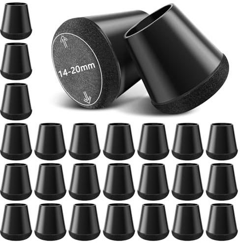 Lytool 26 Pièces Protection Pied de Chaise,14-20mm Patins pour Chaises en Silicone avec Feutre Épaissi,Petit Patin de Chaise Protections Tampon de Sol