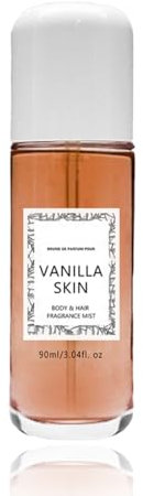Vanilla Hair & Body Mist, Essen-tial Oil, Travel Size Long Lasting Perfume Spray - Vanilla Skin