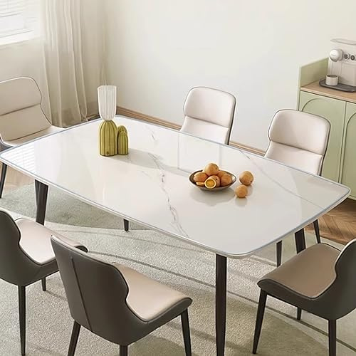 Tovaglia in plastica trasparente, pellicola protettiva per tavolo, spessore 4 mm, rettangolare, in PVC, 80 x 160 cm