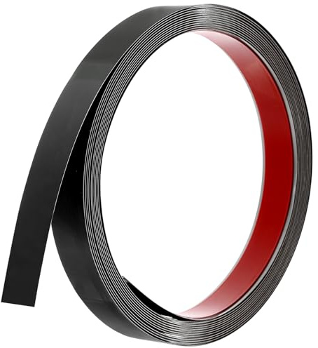 QUARKZMAN Moulures Décoratives Autocollantes en Acier Inoxydable, 5m X 2cm Noir Garniture de Moulure Murale Autocollante avec Finition Miroir avec des Sacs et des Cartes pour Mur, Sol