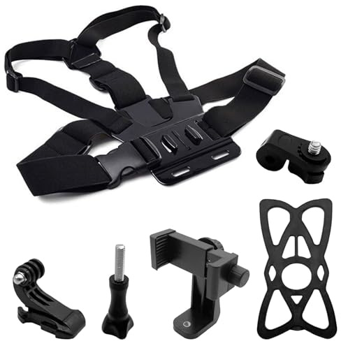 GWAWG Adjustable Elastic Belt Body Mount Chest Head Strap Harness Set for Gopro 11 10 9 Max 8 7 6 5 and Insta 360 Cameras and Mobile Phones，Gopro chest mount