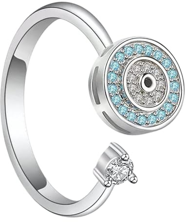Weqizuerqi Fidget-Schmuck für Damen, Spinner-Ringe für Damen - Fidget Toy Sensorische Ringe für Männer Frauen - Exquisiter Fidget-Schmuck, stilvoller Rollring für Familien, Freunde, Liebhaber