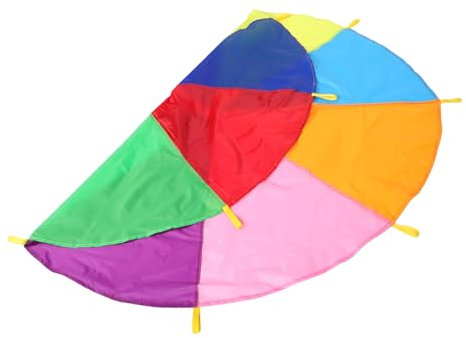 UPKOCH Regenbogen-Fallschirm-Spielzeug Mit Griffen Für Jugendaktivitäten Kooperatives Spielen Und Mannschaftssportarten Für Outdoor-Spiele Und Fitnesstraining