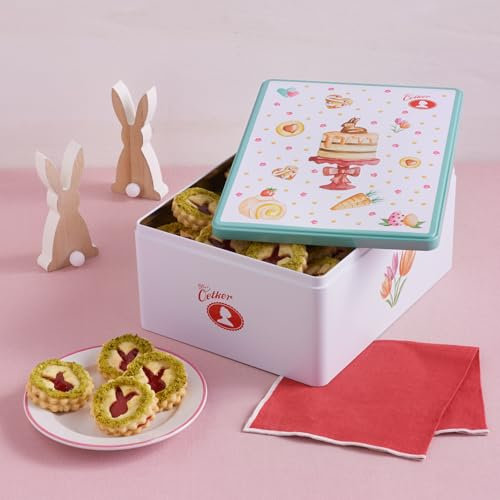 Dr. Oetker große Osterdose - Für Geschenke oder zur Keksaufbewahrung - Funktionalität und Stil für die österliche Zeit (24,8 x 19,5 x 11cm)