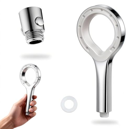 DIYCUT Duschköpfe, Ring Sparduschkopf, Hochdruck mit Zerstäubung Handdusche, mit Duschkopf Absperrventil, Badezimmerzubehör, für Erwachsene, Haustiere