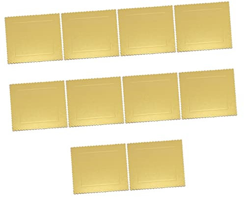 Zerodeko 10stücke Papier Kuchenbodenunterlagen Gold Kuchenunterlagen Einfache Kuchenbrett Kuchenverpackungsunterlage Kuchenboden