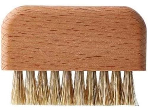 Natural Wooden Nail Brush, Beechwood Hand and Foot Scrub Brush with Bamboo Bristles, Ergonomic Grip for Deep Cleaning Nails Toes