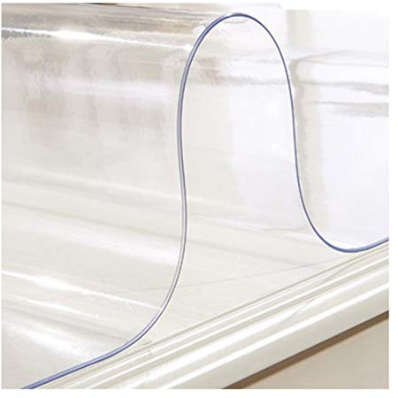SHAARI Pellicola Protettiva per Tavolo Tovaglia in Vetro Morbido PVC Trasparente 1,5 Mm, 2 Mm Impermeabile E Antiscottatura Piatto Rettangolare in Cristallo (2mm,90X150cm)