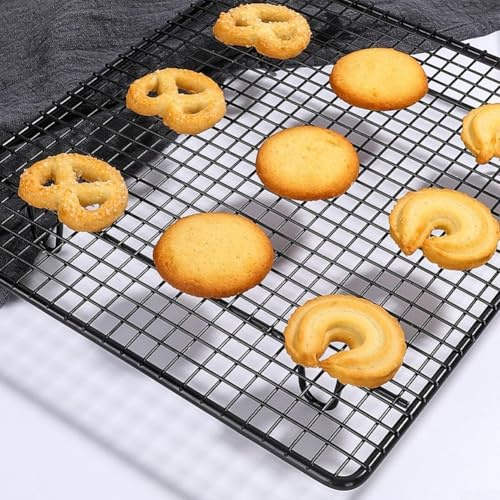 Grille de refroidissement pour gâteaux pour griller et pâtisserie, convient pour les cookies, les ailes de poulet, les côtes levées et plus (46 x 26 cm)