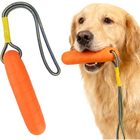 zorvixal Wasser Interaktives Hundespielzeug, 22 cm Floating Hundespielzeug | Wasserspielzeug für Hunde, Hunde Spielzeug Schwimmend mit Nylon Rope, für Trainieren Apportieren im Wasser