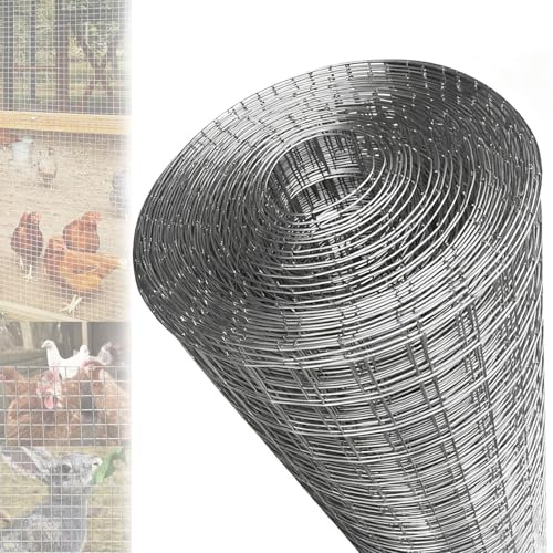 Drahtgitter Edelstahl Drahtgitter feinmaschig Schweißgitter Zaun, Metallgitter als Volierendraht, Kaninchendraht, Wühlmausgitter für Garten(1mx20m(39inx65.6ft))