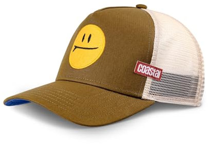 Coastal Trucker Cap SURF and Smile Khaki, Size:ONE Size