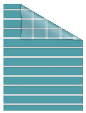 Lichtblick Fensterfolie selbstklebend mit Motiv, Sichtschutz, merhfach Ablösbar, Montage ohne Rakel, Made in Germany Streifen Petrol - Petrol 100 x 100 cm (B x L)