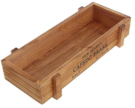 Manyo. Pot de Fleur Extérieur Bois, Bac à Fleurs Rectangulaire Jardinieres Exterieur Balcon, Pot Plante Interieur& Extérieur- 8,9 x 3,31 x 1,77 (Brown)