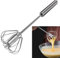 Feeziloe Egg Whisk, Hand Push Whisk Blender, Stainless Steel Egg Beater, Milk Frother, Rotating Push Mixer Stirrer for Whisking, Beating, Stirring