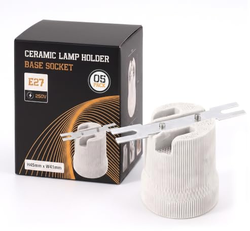 LEDSone Lot de 5 supports d'ampoule vintage Douille E27 Porcelaine à vis Edison avec support de montage