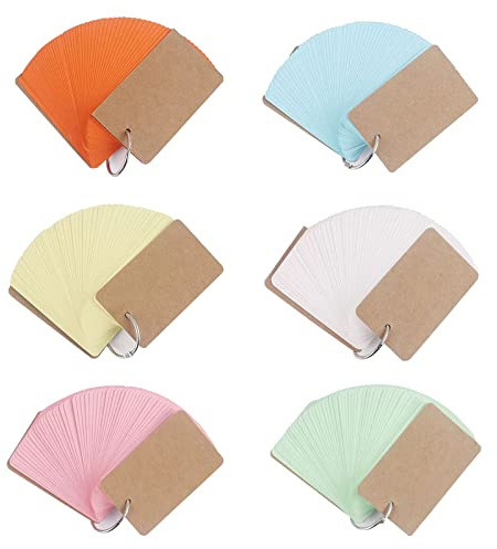Ordkort, indexkort med ring, ordförrådskort för revision, färgglada inlärningskort, 300 stycken minianteckningsböcker, flashkort, flerfärgade minindexkort, pedagogiska kort, anteckningsblock, inlärningskort ficka