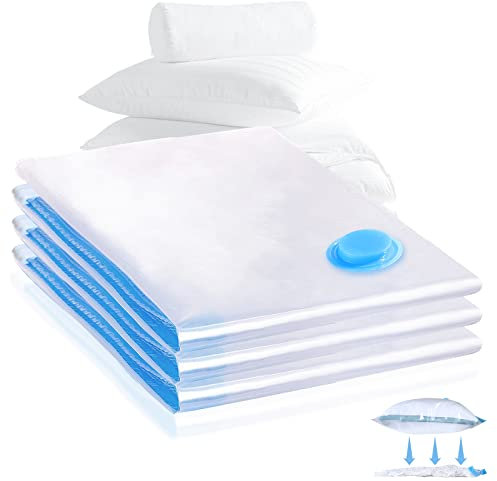 AiQInu Sacchetti Sottovuoto Vestiti, Buste Sottovuoto Vestiti Riutilizzabili Confezione da 3(60x80cm),Sacchetti Salvaspazio Sottovuoto per Contenere Piumoni,Vestiti,Cuscini,Lenzuola e Coperte