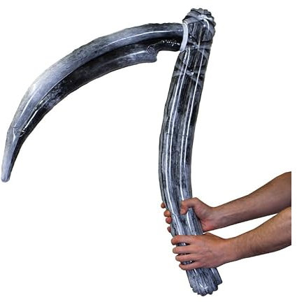 Falce gonfiabile di Halloween – Confezione da 12 – Grande falce gonfiabile grigia Grim Reaper Death Scythe – Halloween dolcetto o scherzetto costume accessorio