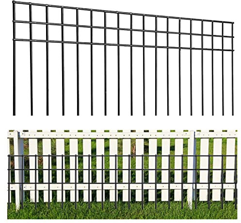 81,3 x 25,4 cm, kein Graben von Tierbarrieren, 5 Stück, schwarzer Grabenschutzzaun mit 3,8 cm Spike-Abstand, Hund, Kaninchen, Murmeltiere, unterirdisch, verzinkt, für den Außenbereich, Garten