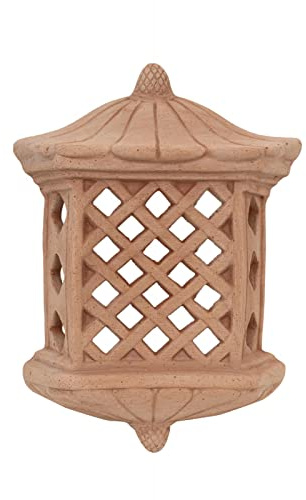 Biscottini Lanterna da esterno in terracotta 35x25x10 cm - Lanterne da esterno portacandele Made in Italy - Lanterne per illuminazione giardino