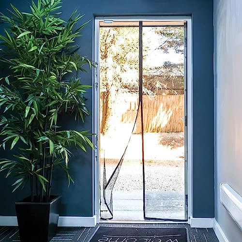 Magnetic Fly Screen, Heavy Duty Door Screen, Easy Installation Insect Proof Mesh Net, Keep Bugs/Flys/Mosquitos Out (210cm x 110cm)