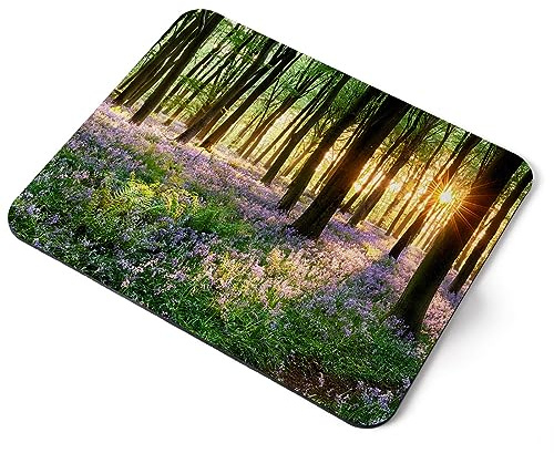 Destination Vinyl Ltd Bluebell Forest Flowers Woods Flexible Rectangle 5mm Rubber Mouse Mat Pad Office Home Novelty Printed Desk Accessory #50346