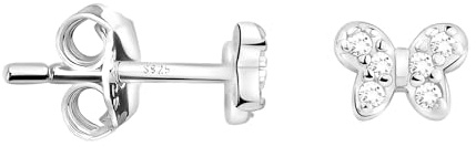 SOFIA MILANI - Damörhängen i 925 Silver - med Zirkoniastenar - Stiftörhänge med Fjäril - E2284