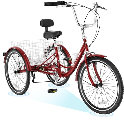 ABORON Adults Tricycle, 3 Wheels Bike for Adult, Tricycle for Adults, Double-Wall Wheel Rims, Tricycle for Women Men Exercise Outdoor Sports