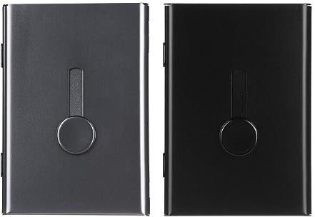 Risedot Humb-Drive Visitenkartenhalter, RFID-Tasche, Visitenkartenetui, für Damen und Herren, 2 Stück, Schwarz