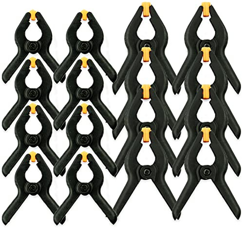 16 PCS Nylon Spring Clamps, Plastic Heavy Duty Grip Clips for Photo Studios, Photo Background