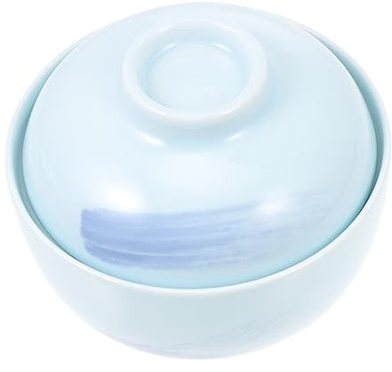 Cabilock Bol à Riz en Céramique Bleu Couvercle, Forme Œuf, Résistant