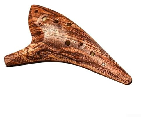 Okarina-Instrument aus Harz, 12 Löcher, Komplettpaket inklusive Umhängeband und schützender Aufbewahrungstasche (braun)